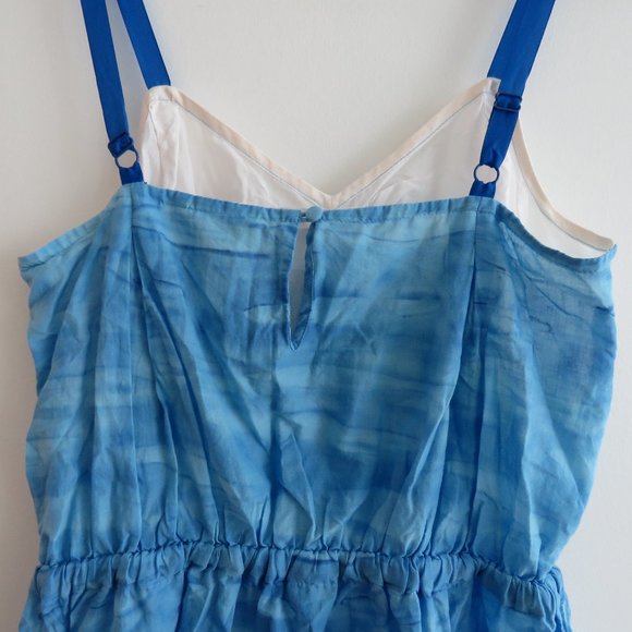 ANTHROPOLOGIE LILKA White Blue Swimming Pool Resort Cotton Dress Cover Up Small - Picture 10 of 13